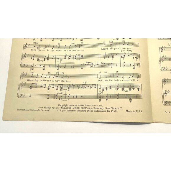 On a Slow Boat to China Piano Sheet Music Vintage Frank Loesser 1948 - Picture 3 of 6